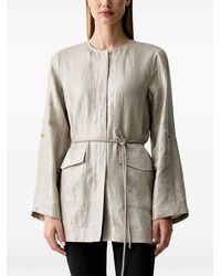 Joseph Ribkoff - Metallic-Effect Belted Jacket - Lyst