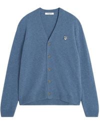Maison Kitsuné - Fox Head-Patch Wool Cardigan - Lyst
