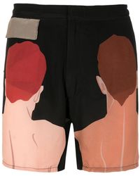 Amir Slama - Graphic-Print Silk Shorts - Lyst