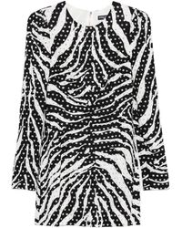 Dolce & Gabbana - Zebra-Print Crystal-Embellished Mini Dress - Lyst