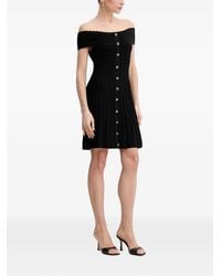 Morgan - Ribgebreide Off-Shoulder Mini-Jurk - Lyst