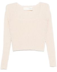 Isabel Benenato - Textured-Finish Cropped Sweater - Lyst