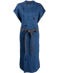Y's Yohji Yamamoto - Robe en jean à taille ceinturée - Lyst