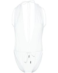 Saint Laurent - V-Neck Backless One-Piece - Lyst