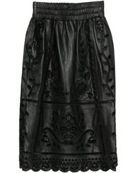 FARM Rio - Jupe Festonnée À Fleurs Brodées - Lyst
