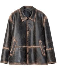 CAMPERLAB - Veste En Cuir À Effet Usé - Lyst