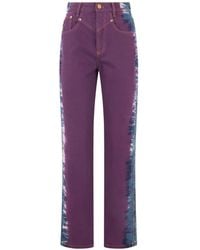 Alberta Ferretti - Vaqueros Rectos Con Motivo Tie-Dye - Lyst