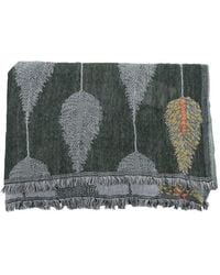 Altea - Feather-Pattern Frayed Scarf - Lyst
