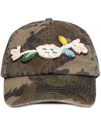 Bluemarble - Flower-Embroidered Camouflage-Print Cap - Lyst