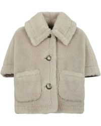 Max Mara - Alpaca And Wool Teddy-Fabric Boxy Cape Jacket - Lyst