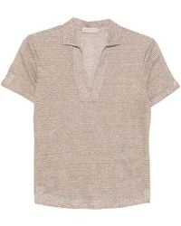 Purotatto - Gestreiftes T-Shirt Mit V-Ausschnitt - Lyst