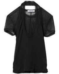 Helmut Lang - See-Through Short-Sleeve Top - Lyst