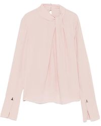 Patrizia Pepe - Draped Long-Sleeve Blouse - Lyst
