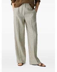 Theory - Pantalones rectos a cuadros gingham - Lyst