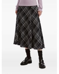 B+ AB - Check-Pattern Asymmetric Midi Skirt - Lyst