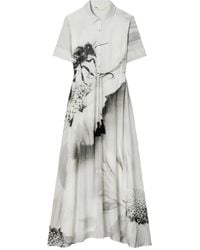 Tory Burch - Midikleid mit Blumen-Print - Lyst