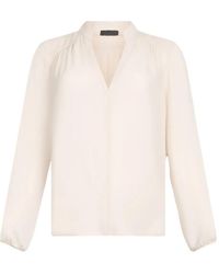 Liu Jo - Mandarin-Collar V-Neck Blouse - Lyst