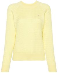 Tommy Hilfiger - Logo-embroidered Cable-knit Jumper - Lyst