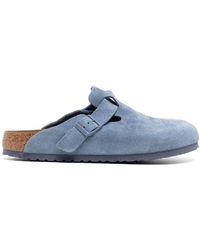 Birkenstock - Buckled Suede Leather Slippers - Lyst
