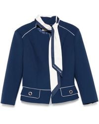 Elisabetta Franchi - Chaqueta de crepé con pañuelo - Lyst