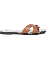 Love Moschino - Bow Straps Leather Sandals - Lyst