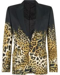 Roberto Cavalli - Leopard-Print Blazer - Lyst