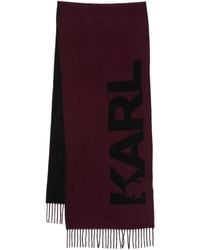 KARL LAGERFELD - Logo Fringed Scarf - Lyst