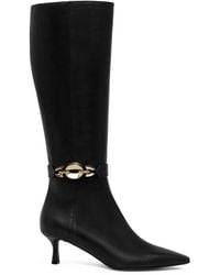 Baldinini - Chain-Detail Leather Knee-High Boots - Lyst