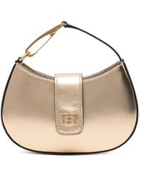 Elisabetta Franchi - Mini sac en cuir à plaque logo - Lyst