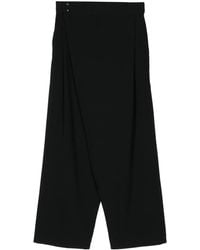 Y's Yohji Yamamoto - Draped Straight-Leg Trousers - Lyst