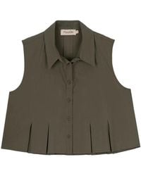 MOUTAKI - Pleated Sleeveless Shirt - Lyst