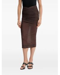 Aniye By - Scandal Ruched Semi-Sheer Midi Skirt - Lyst