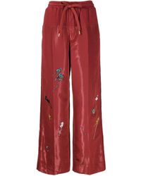 Undercover - Embroidered Wide-leg Trousers - Lyst