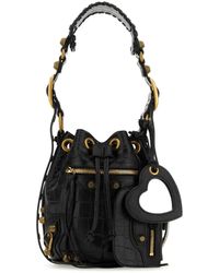 Balenciaga - Black Leather Le Cagole Xs Bucket Bag - Lyst