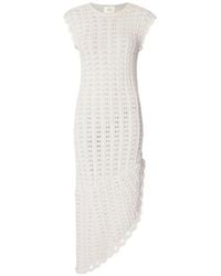 Loulou de Saison - Malena Ruffled Crochet Midi Dress - Lyst