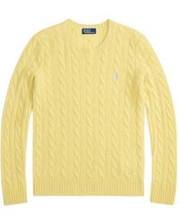 Polo Ralph Lauren - Cable Wool-Cashmere Crewneck Jumper - Lyst