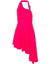Versace Jeans Couture - Logo-Engraved-Buckle Crepe Dress - Lyst