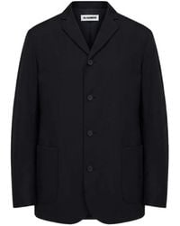 Jil Sander - Chaqueta Con Bolsillo De Parche Y Botones - Lyst