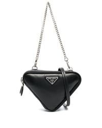Prada - Mini sac en cuir Nappa à design triangulaire - Lyst