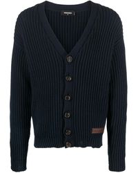 DSquared² - Broken-stitch V-neck Cardigan - Lyst