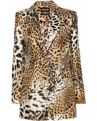 Roberto Cavalli - Jaguar Skin-Print Silk Blazer - Lyst