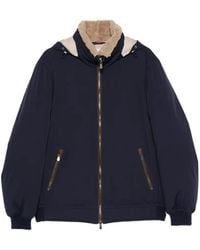 Brunello Cucinelli - Shearling-Collar Hooded Jacket - Lyst