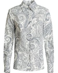 Etro - Camisa de algodón popelina con estampado - Lyst