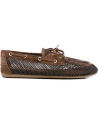 Miu Miu - Bow-Tie Mesh Loafers - Lyst