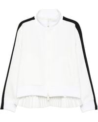 Sacai - Stripe Pleated Jacket - Lyst