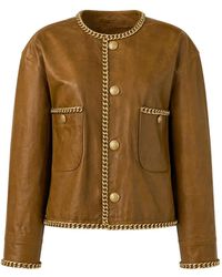 R13 - Leren Jack Met Schakelketting - Lyst