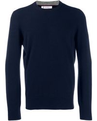 Brunello Cucinelli - Classic Crew-Neck Sweater With Ribbed Cuffs - Lyst