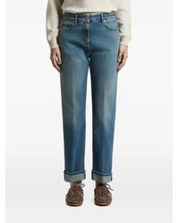 Peserico - Straight-Leg Turned-Up Jeans - Lyst