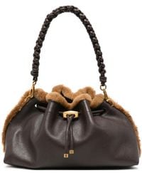 Jimmy Choo - Bon Bon Ew Shearling-Trim Shoulder Bag - Lyst