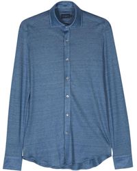 Paul & Shark - Spread-collar Linen Shirt - Lyst